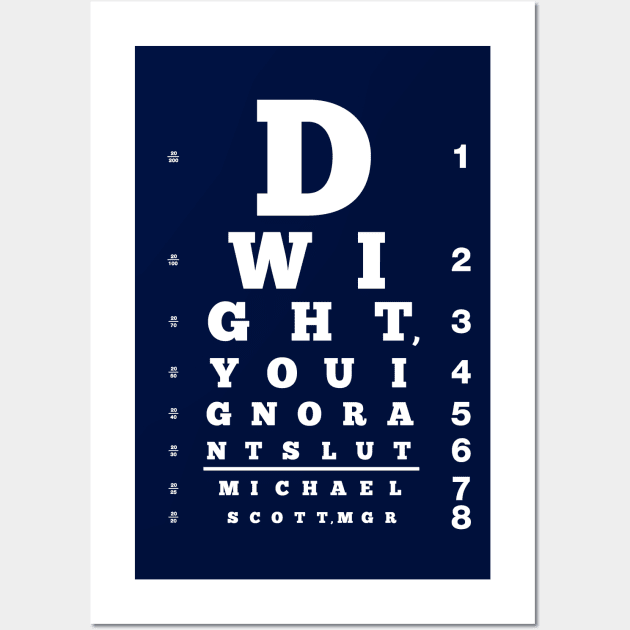 Dwight, You Ignorant Slut Eyechart Wall Art by huckblade